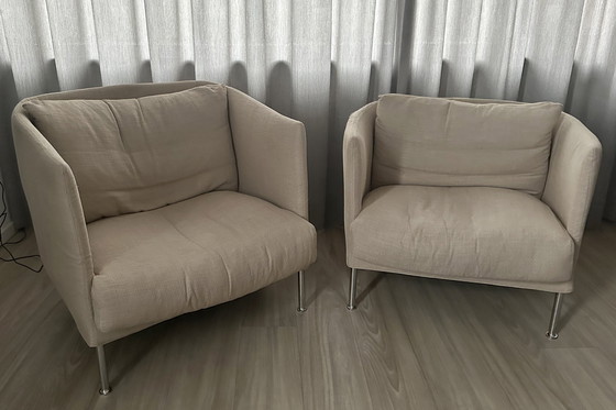 Image 1 of 2x Living Divani Model Curve Fauteuils