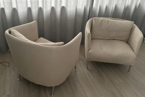 Image 1 of 2x Living Divani Model Curve Fauteuils