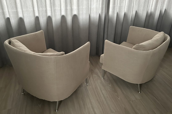 Image 1 of 2x Living Divani Model Curve Fauteuils