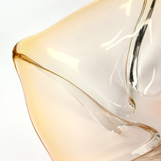 Image 1 of Vintage glazen schaal van Frantisek Zemek voor Sklarna Mstisov, Tsjecho-Slowakije 1960