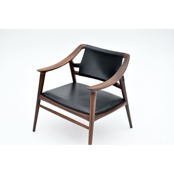 Image 1 of Vintage massief teakhouten fauteuil van Adolf Relling en Rolf Rastad voor Gustav Bahus, Noorwegen 1954