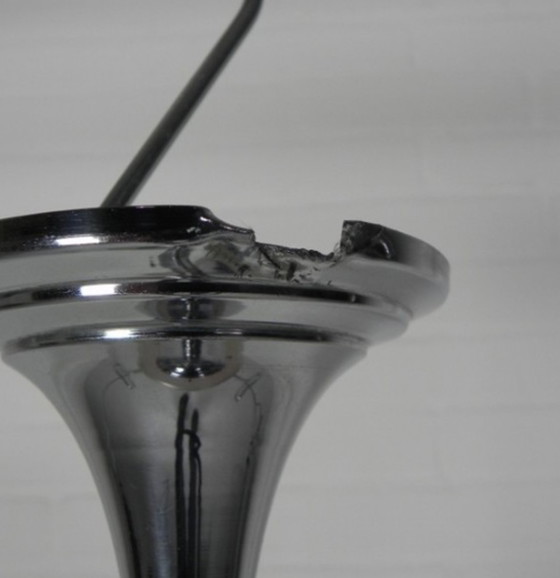 Image 1 of Art Deco hanglamp met roze glazen kap