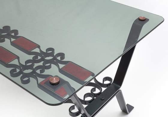 Image 1 of Set van twee smeedijzeren salontafels