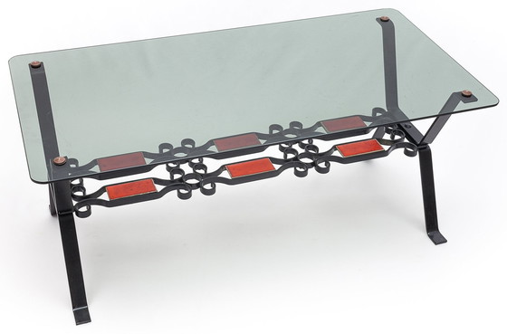 Image 1 of Set van twee smeedijzeren salontafels