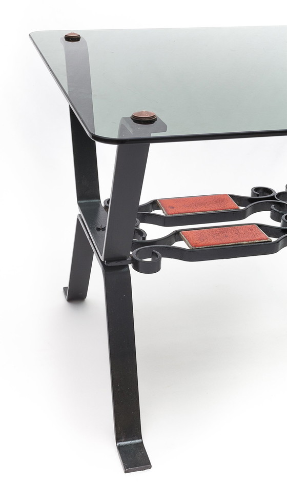 Image 1 of Set van twee smeedijzeren salontafels