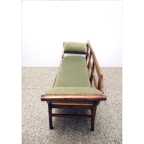 Image 1 of Vintage sofa in walnoot en fluweel, Italië 1950