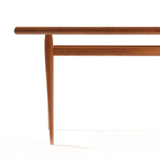 Image 1 of Vintage lange mahonie en eiken salontafel, Tsjecho-Slowakije 1960