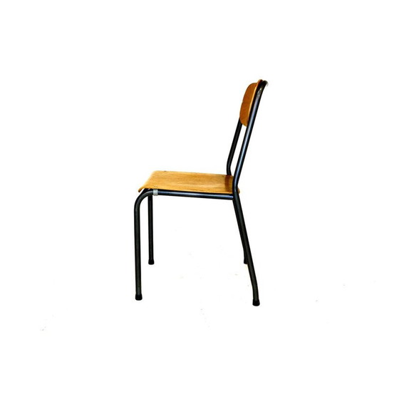 Image 1 of Set van 7 vintage schoolstoelen Zweden 1950