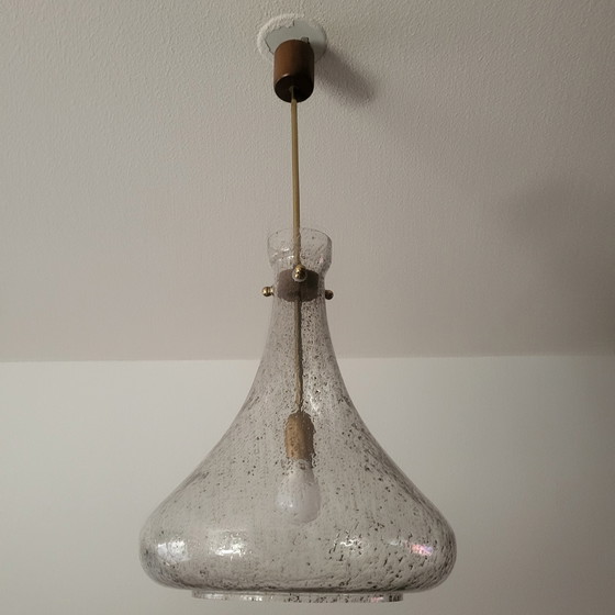 Image 1 of Goutte Design Geblazen en Gebobbeld Glas Hanglamp, Hoofdstad Verlichting