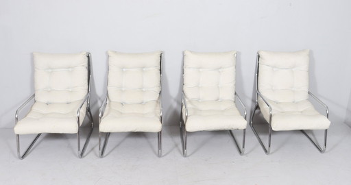 4x Mid Century sledestoel/armstoel van Gillis