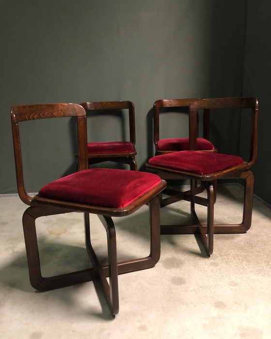 Image 1 of 4x Italiaanse vintage eetkamerstoel