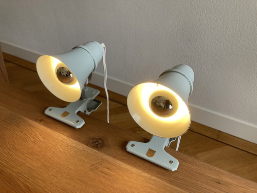 2x Vintage Philips klemlamp