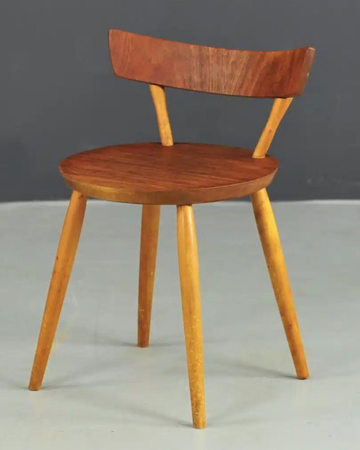 Vintage walnoten bijzetstoel