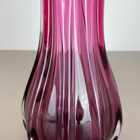 Image 1 of Vintage veelkleurige bloemenvaas van Murano glas Sommerso, Italië 1970