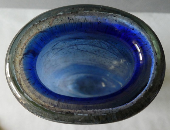 Image 1 of Designvaas, zwaar, dik glas, jaren 1980, fabrikant onbekend