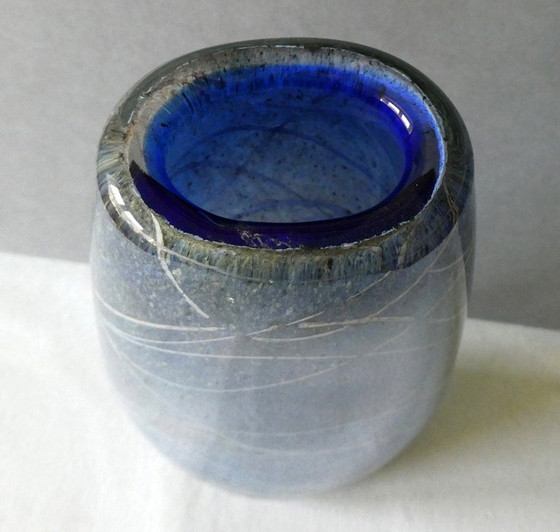 Image 1 of Designvaas, zwaar, dik glas, jaren 1980, fabrikant onbekend