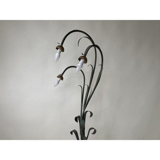 Image 1 of Vintage metalen vloerlamp in de vorm van een lelie, Frankrijk