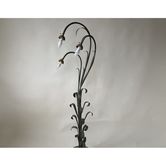 Image 1 of Vintage metalen vloerlamp in de vorm van een lelie, Frankrijk