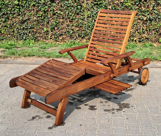 Image 1 of Hartman Prestige Teak Ligbed Met Hartman Kussen Havana Blue