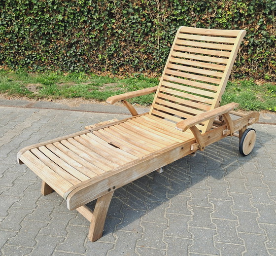 Image 1 of Hartman Prestige Teak Ligbed Met Hartman Kussen Havana Blue