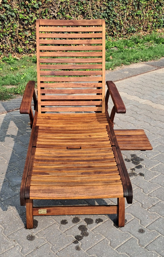 Image 1 of Hartman Prestige Teak Ligbed Met Hartman Kussen Havana Blue