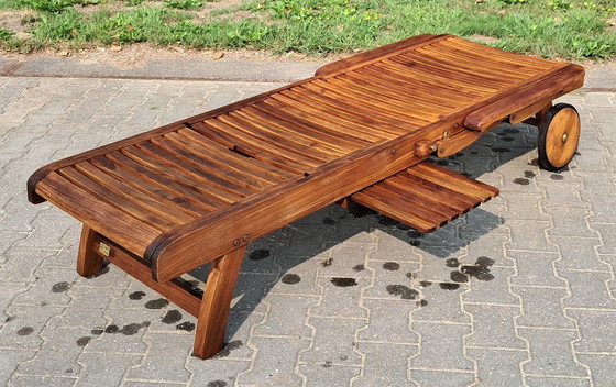 Image 1 of Hartman Prestige Teak Ligbed Met Hartman Kussen Havana Blue