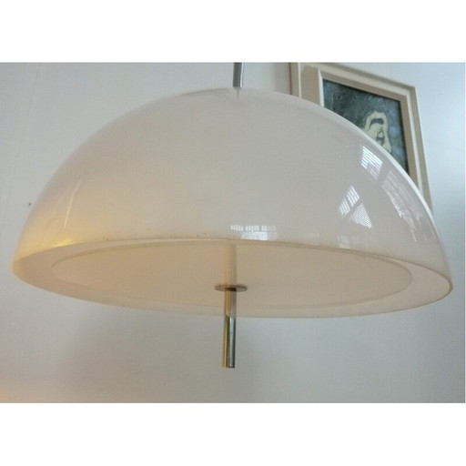 Vintage witte acryl hanglamp van Staff, 1970