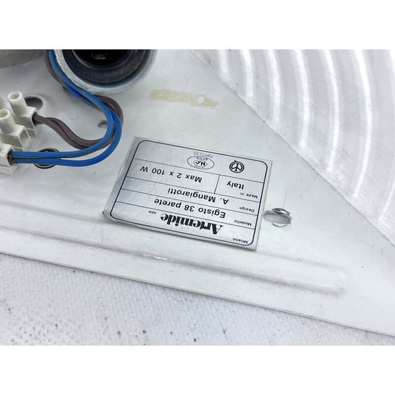 Image 1 of Paar vintage Egisto 38 wandlampen door Angelo Mangiarotti voor Artemide, Italië 1980