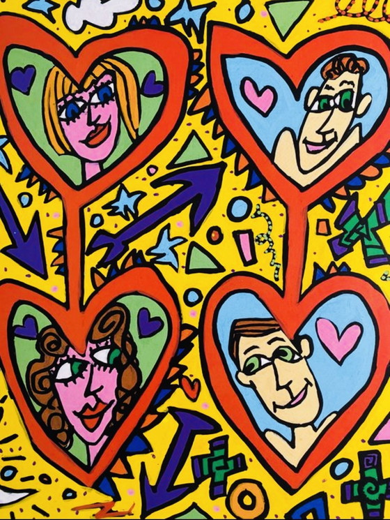 Image 1 of James Rizzi: "Love Connection". Gesigneerd Met Registratie In Impressum Copyright James Rizzi. Courtesy John Szoke Graphics Inc.