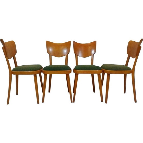 Image 1 of Set van 4 vintage Tsjechische stoelen van Ton