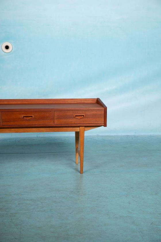 Image 1 of Vintage gerenoveerde sideboard teakhout, midmod 60s chest