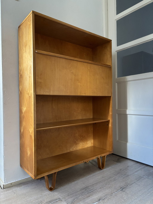 Vintage Berken Serie Klepkast/Bureau Cees Braakman Voor Ums Pastoe 1950