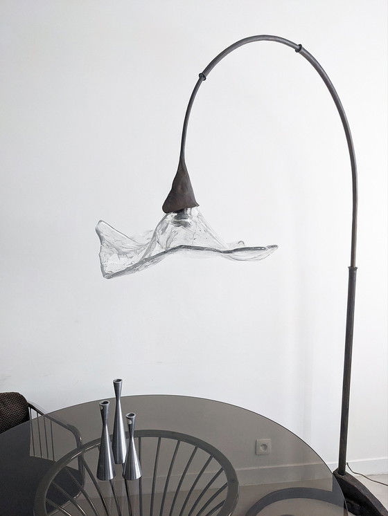 Image 1 of Lothar Klute XL Bronzen Bloemvormige Vloerlamp