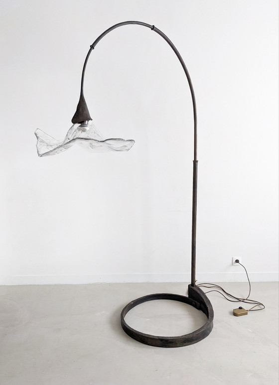 Image 1 of Lothar Klute XL Bronzen Bloemvormige Vloerlamp