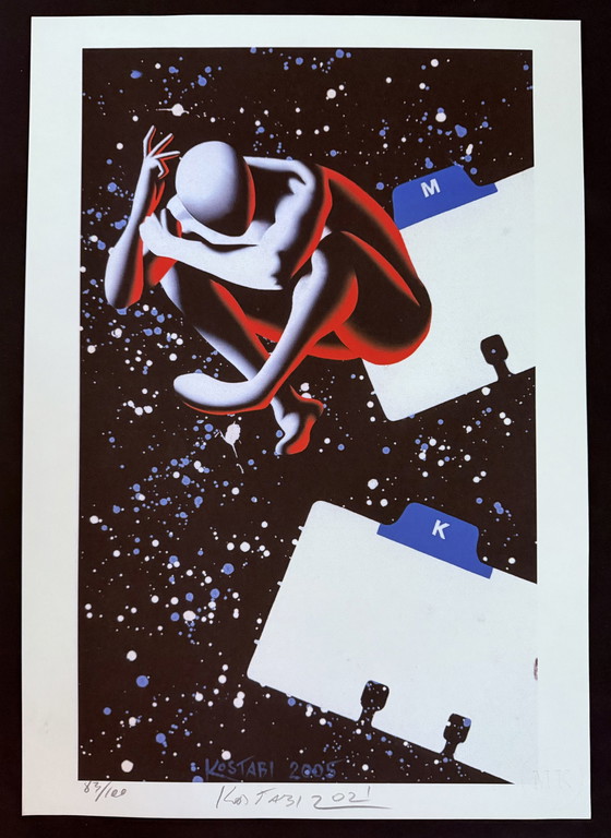 Image 1 of Mark Kostabi: Lithografie. Hand Gesigneerd. 83/100 Genummerd.