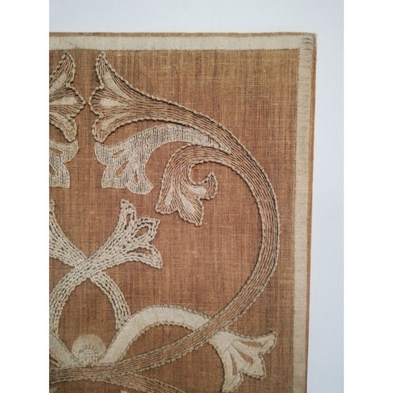 Image 1 of Vintage handgeborduurd houten kamerscherm, Italië 1940