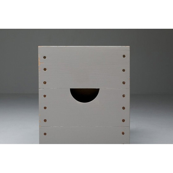 Image 1 of Set van 4 vintage minimalistische Bossche School krukjes van Dom Hans van der Laan & Jan de Jong, Nederland 1970