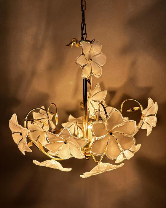 Image 1 of Vintage bloemen lamp