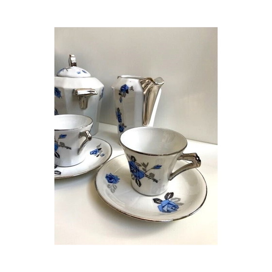 Image 1 of Vintage Art Deco koffie thee chocolade servies van Limoges porselein voor Uc et Mf, 1940