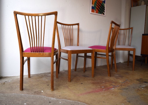 4X Vintage Teakhouten Stoel Van Casala Eetkamerstoelen 1950