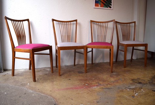 4X Vintage Teakhouten Stoel Van Casala Eetkamerstoelen 1950