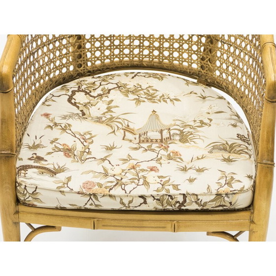 Image 1 of Paar vintage bamboe rieten fauteuils 1960