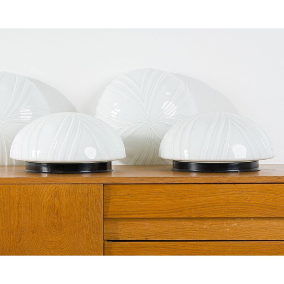 Image 1 of Vintage wit glazen wandlamp van Napako, Tsjecho-Slowakije 1970