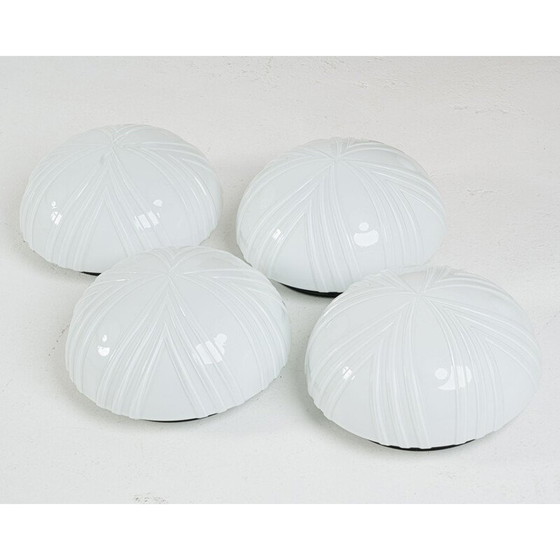 Image 1 of Vintage wit glazen wandlamp van Napako, Tsjecho-Slowakije 1970