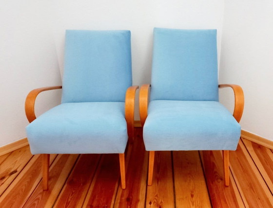 Image 1 of Fauteuils Toegeschreven aan Jaroslav Šmidek voor Ton, Tsjecho-Slowakije, 1960S, Set van 2