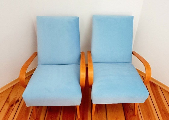 Image 1 of Fauteuils Toegeschreven aan Jaroslav Šmidek voor Ton, Tsjecho-Slowakije, 1960S, Set van 2