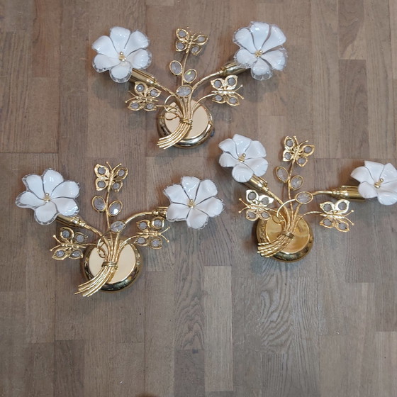 Image 1 of 3x Vintage wandverlichting,