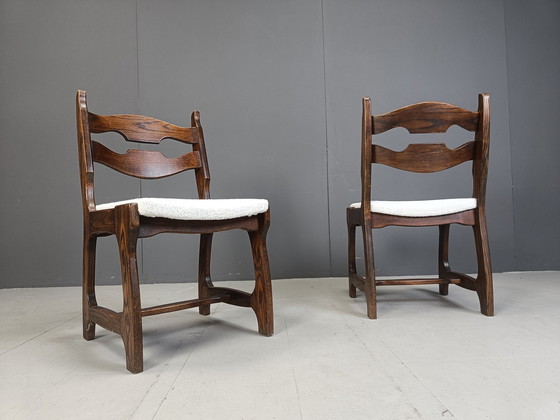 Image 1 of Vintage Brutalistische Eetkamerstoelen, Set Van 6 - 1960S