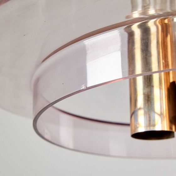 Image 1 of Vintage limburg kroonluchter van gerookt glas, 1960