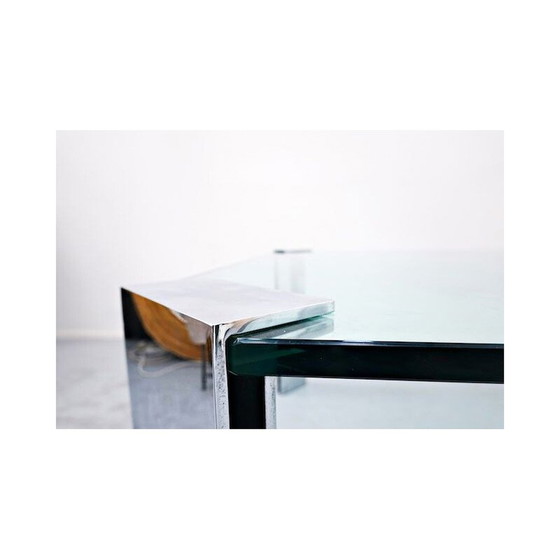 Image 1 of Vintage tafel van staal en glas 1960